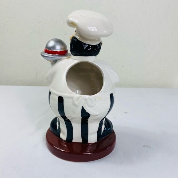 Chef Figurine Utensils Holder Vintage with Spoon and Tray - Picture 3 of 7